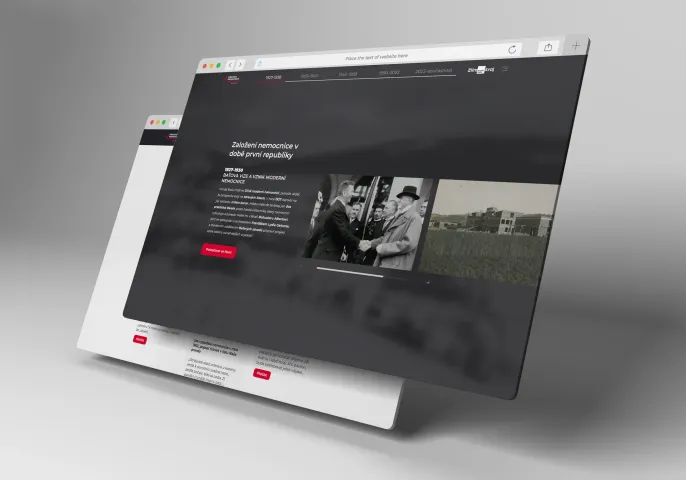 Historická sekce microsite 100 let Baťovy nemocnice