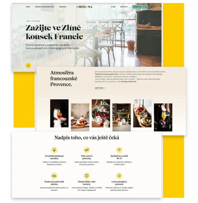 Web kavárny Le Mimosa – Zažijte ve Zlíně kousek Francie