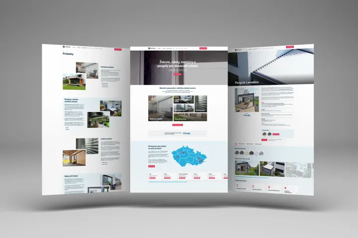 Podstránky nového webu MONTIVA s mapou showroomů