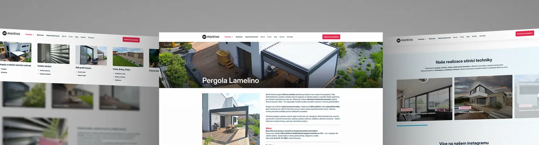 Stránky pergol a produktů na webu MONTIVA
