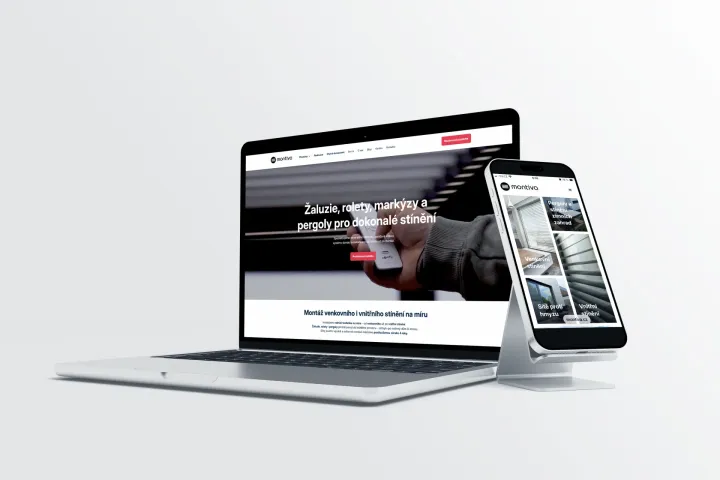 Web MONTIVA na notebooku a mobilu