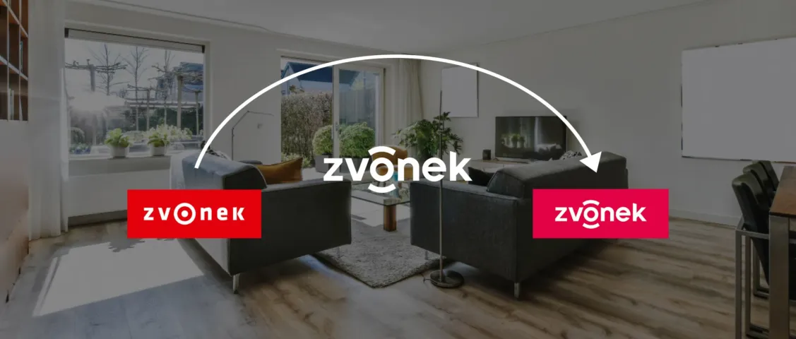 Nové logo realitní agentury ZVONEK v interiéru