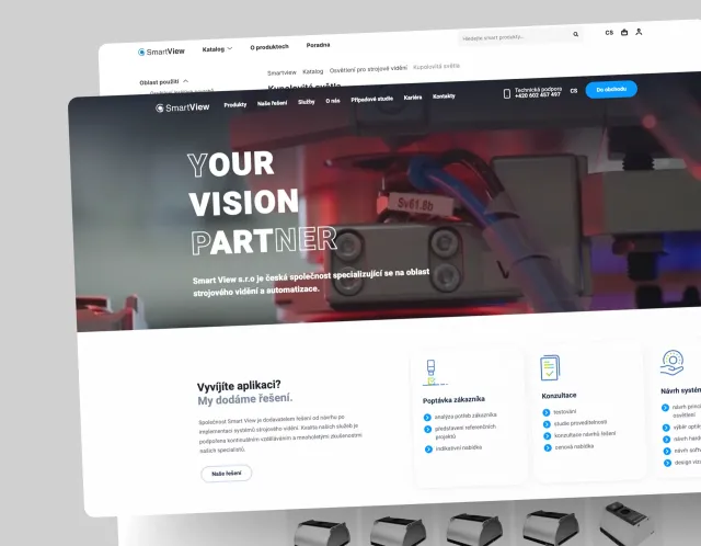 Úvodní stránka webu SmartView – Your Vision Partner