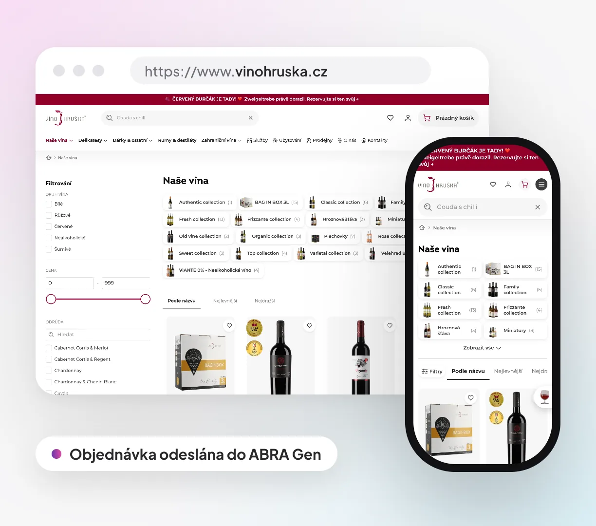 Ukázky e-shopu VÍNO HRUŠKA