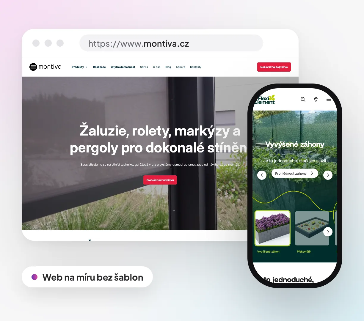 Ukázky webů – Montiva a Flexi Element